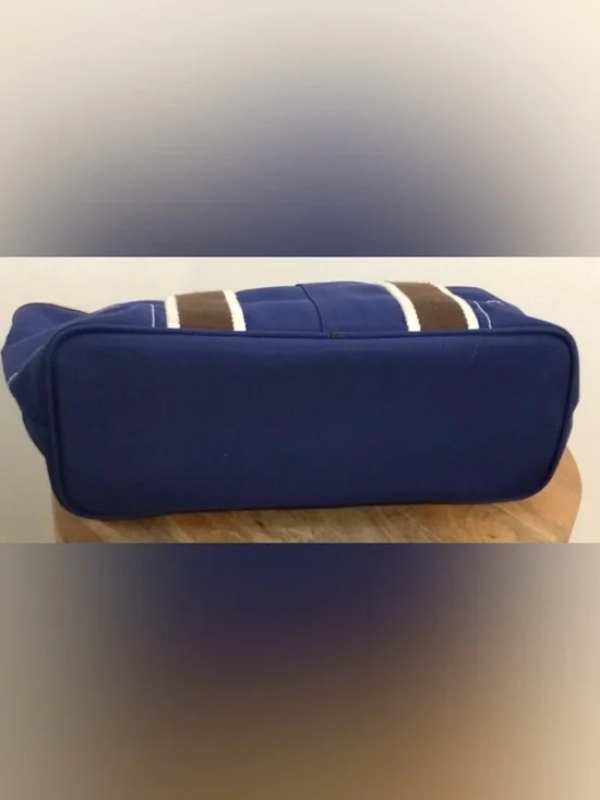 Vintage Y2K Coach Legacy Nylon Leather Mini Tote Bag in Navy & Brown EUC - Picture 9 of 10